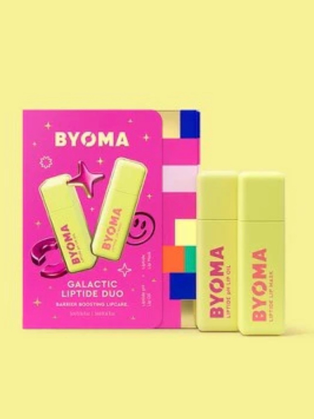 BYOMA Galactic Liptide Duo Lip Balm Set - Neon Yellow